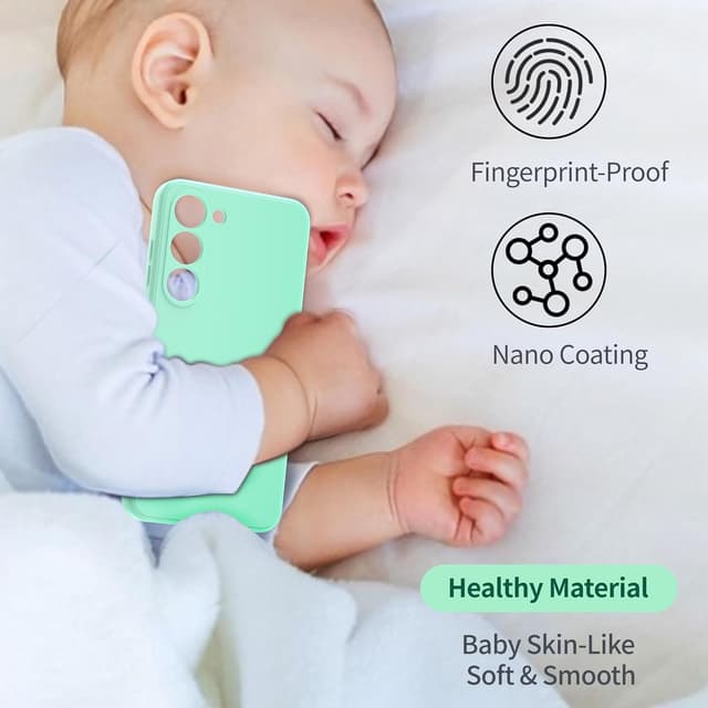 Detalle 2 de Watana for Samsung Galaxy S23 5G Case in Liquid Silicone (Mint Green) — shockproof, dustproof full-body cover