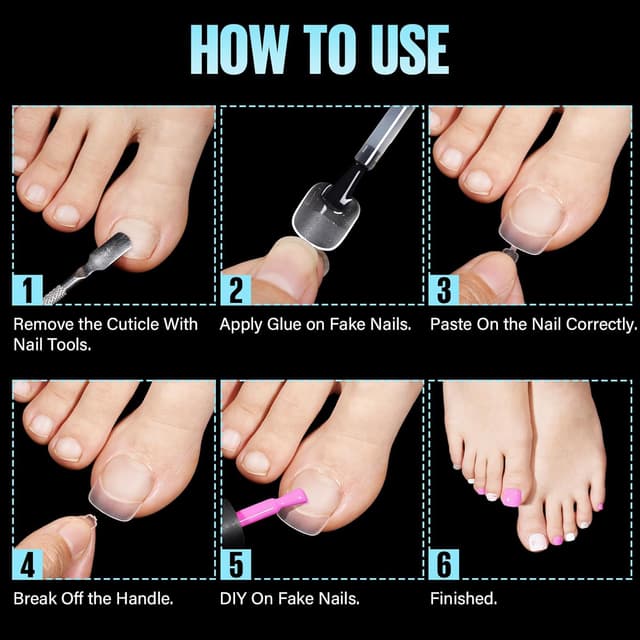 Thumbnail 6 de TOMICCA kit de faux ongles de pieds – 240 pièces en 12 tailles