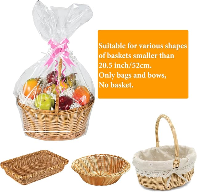 Detalle de Large cellophane hamper bags 12 pcs 70cm