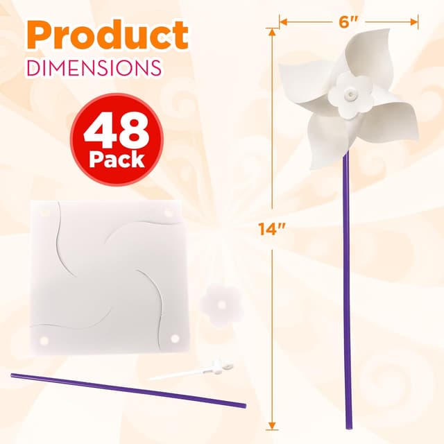 Detalle 2 de 4E's Novelty 24 DIY pinwheels craft kit