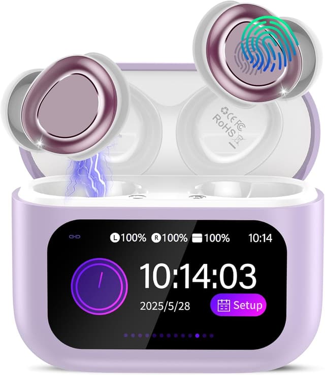 Detalle de ZYHKON Bluetooth-Schlafkopfhörer In-Ear (Bluetooth 5.4) lila – Mini Sleepbuds für Seitenschläfer