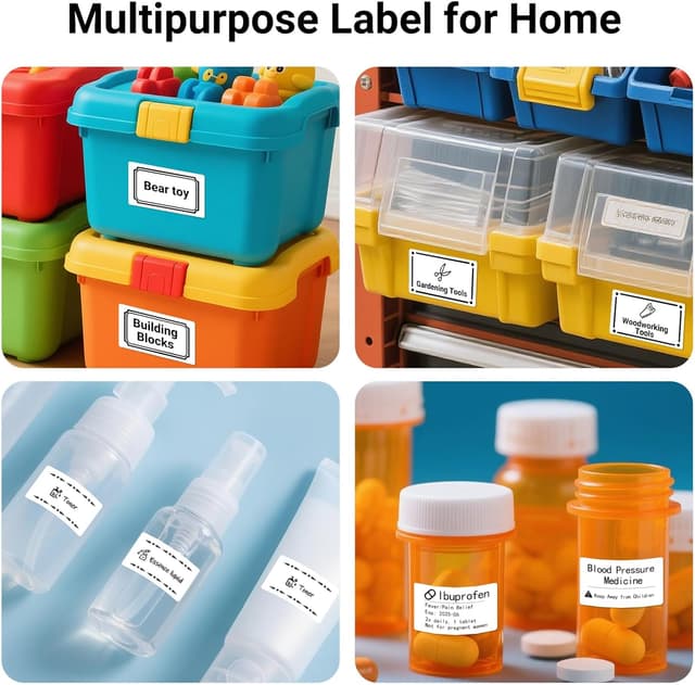 Detalle 2 de ORGBRO Z3 thermal label maker tape (3 rolls) – black on white rectangular labels, 230 per roll