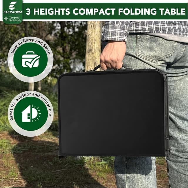 Detalle 1 de Campingtisch Klappbar 60x40 cm mit 3 Höhen