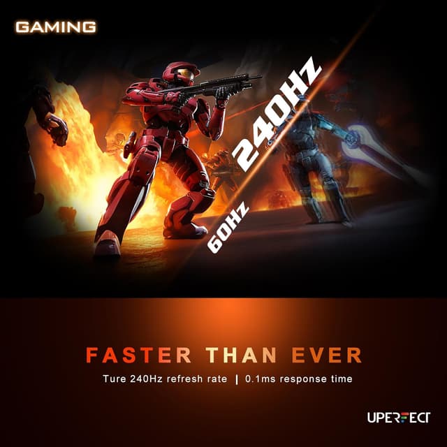 Detalle 2 de UPERFECT 24.5" Portable Monitor (240Hz) with USB-C + Mini HDMI, FreeSync, 0.1ms IPS