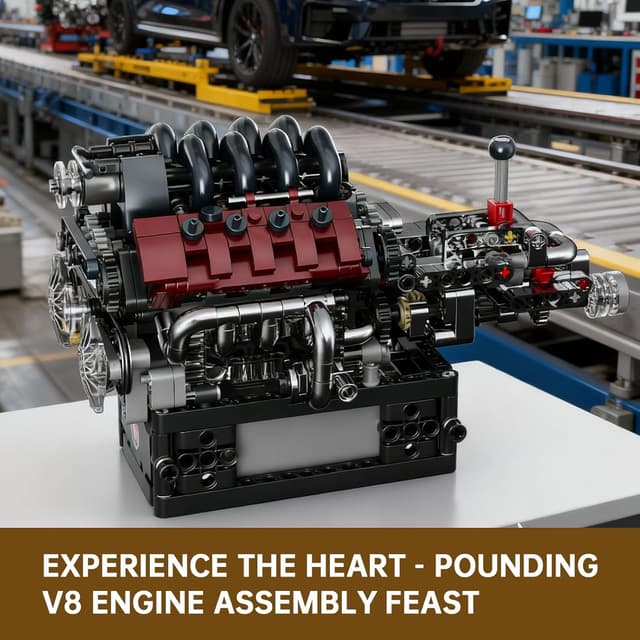 Detalle 1 de V8 Motor Bausatz 10227 von Mould King