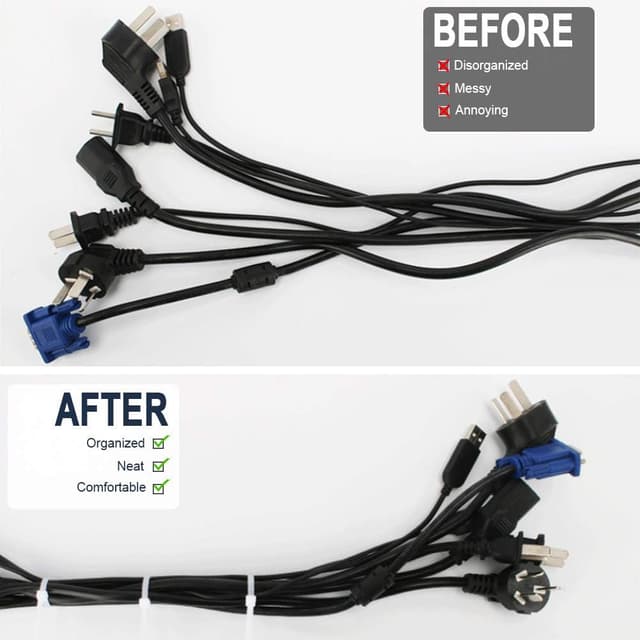 Detalle 2 de SZXULI Kabelbinder 200 Stück Schwarz 120/150mm