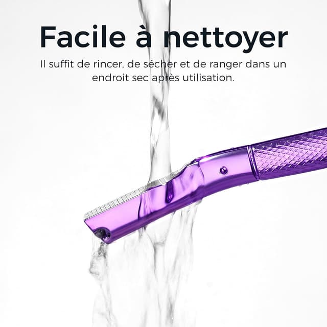 Thumbnail 6 de ZOMCHI Rasoir à sourcils et visage avec housse de précision, 6 lames (violet)