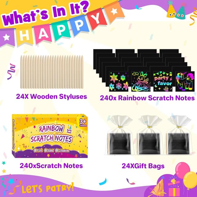 Thumbnail 1 de LIKYMO Scratch art party fillers 240 pcs