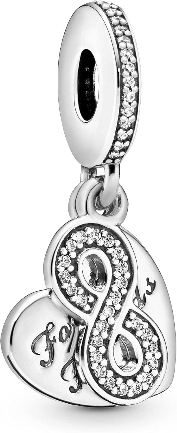 Detalle de PANDORA Icons colgante etiqueta de plata con esmalte negro