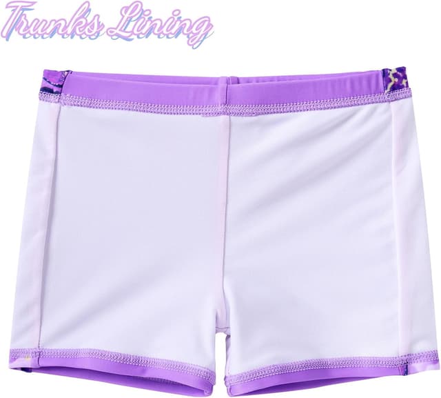 Detalle de Fanient Girls Two-Piece Short Sleeve Swimsuit (UPF 50+), Age 4–10