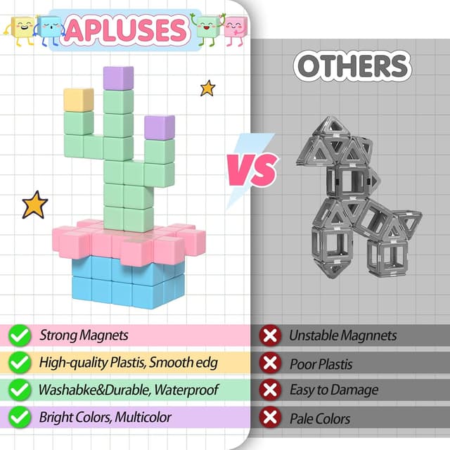 Thumbnail 5 de Apluses 32pcs Magnetic Blocks set for toddlers 🧩