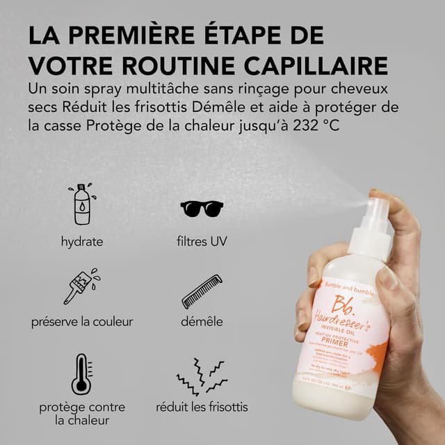 Thumbnail 6 de Bumble and bumble Hairdresser’s Invisible Oil : huile sans rinçage anti-frisottis thermo-protectrice, 125 ml