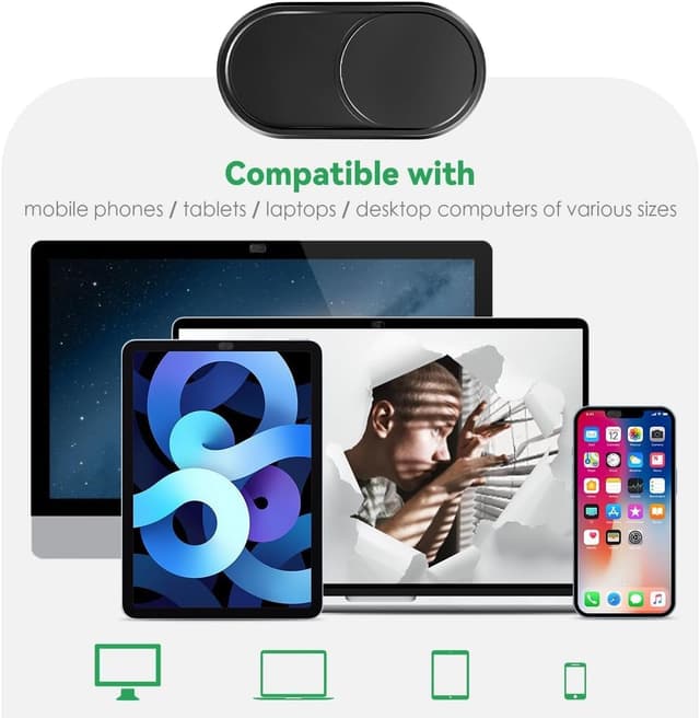 Detalle 2 de CloudValley Webcam-Abdeckung aus Metall 2 Stück