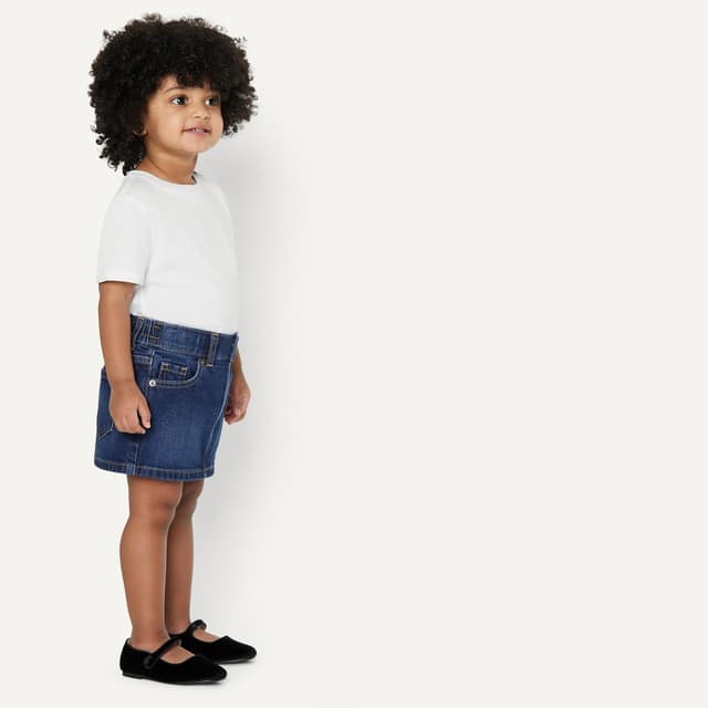 Detalle de Amazon Essentials Girl's Toddler & Girls' Medium Stretch Regular-Fit Denim Skort