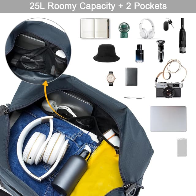 Thumbnail 6 de BAGZY bagaglio a mano 40x30x20 Wizzair 25L con borsa pieghevole impermeabile e sacchetti sottovuoto