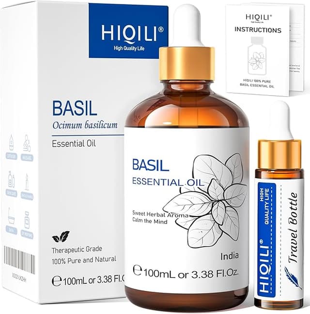 Imagen de HIQILI 100ML Aceite Esencial de Albahaca 🌿 Natural Puro en OfertitasTOP