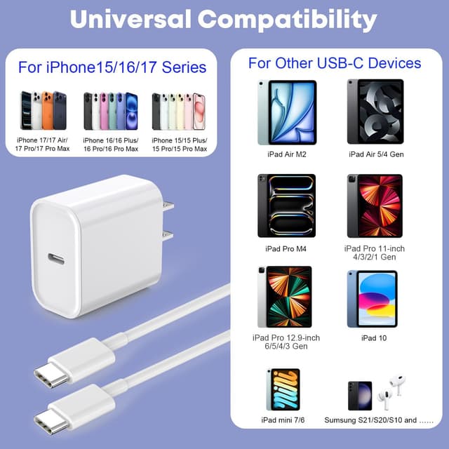 Thumbnail 5 de Fast Charger 20W 10FT USB-C for iPhone