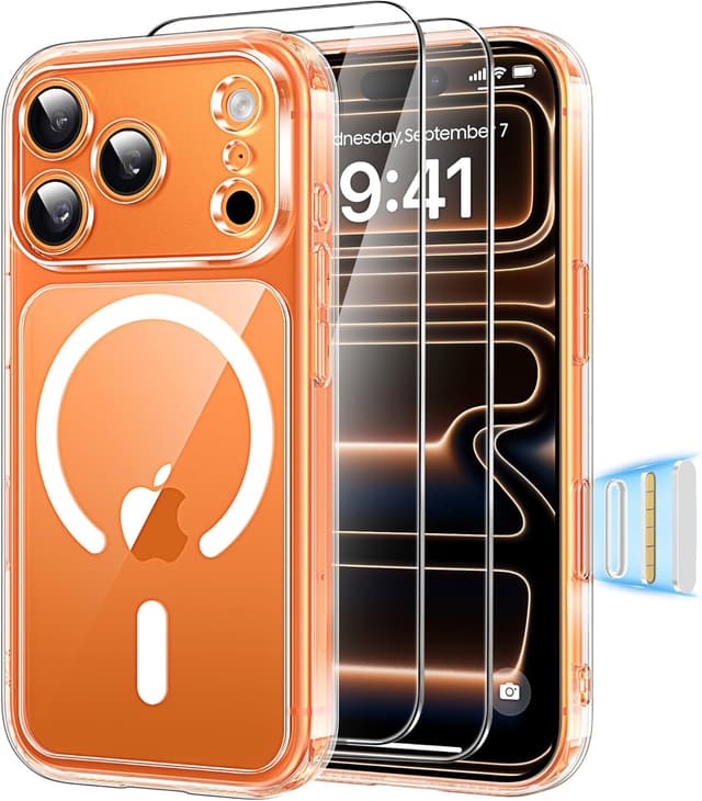 Detalle de Coque Guisessy 3 en 1 magnétique pour iPhone 17 Pro (6,3 pouces) compatible MagSafe