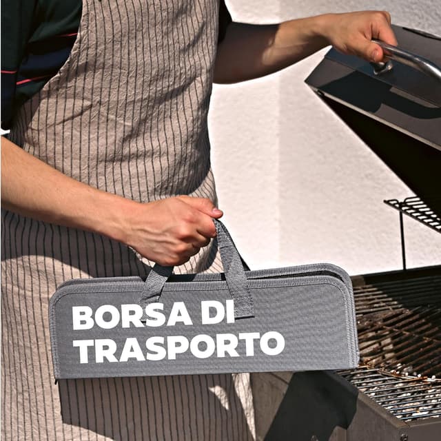 Thumbnail 3 de Praknu Set Barbecue 4 pezzi acciaio legno