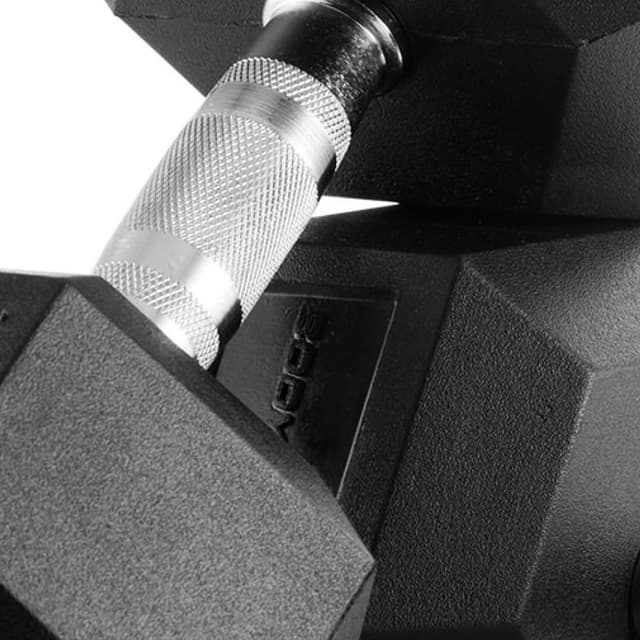 Detalle 2 de Bodytone Set 2 mancuernas goma hex 22,5 kg 🏋️</p>