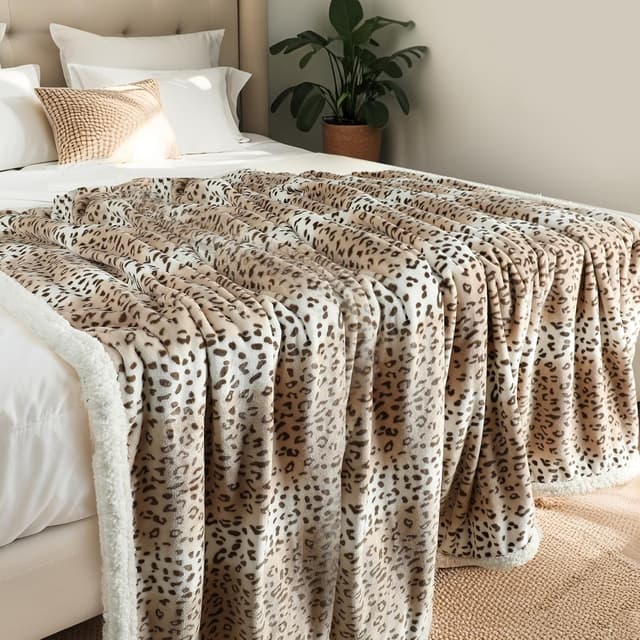 Thumbnail 4 de Beige Leopard Electric Heated Blanket 72x84"
