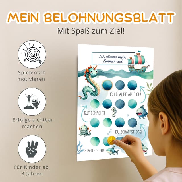 Detalle 2 de MINITALES Belohnungstafel Kinder mit 10 Blättern