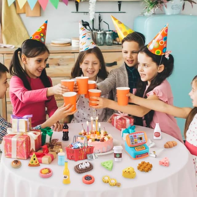 Detalle de DULEFUN 143-Piece Mini Shopping Cart Set for Dollhouse & Pretend Play