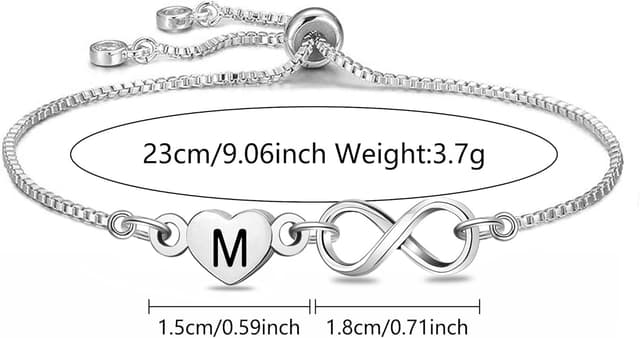 Detalle 2 de HEYEJET Unendlichkeit-Liebe Armband mit Kristall – Silberfarbenes Tennisarmband zum Geburtstag