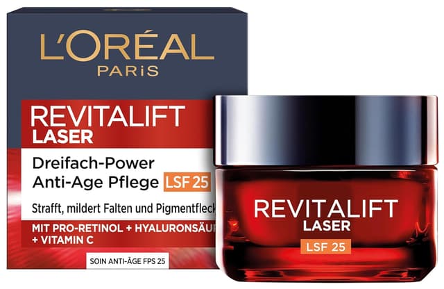 Imagen de L'Oréal Paris Revitalift Laser Anti-Age Tagescreme LSF 25 mit Pro-Retinol, Hyaluronsäure & Vitamin C (50 ml) en OfertitasTOP