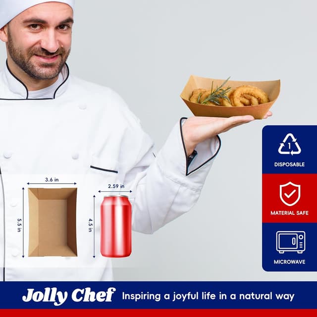 Thumbnail 2 de JOLLY CHEF 2lb Paper Food Trays 🍽️