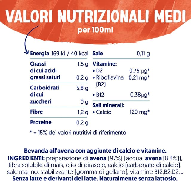 Detalle de Alpro Senza Zuccheri Bevanda all’Avena 8 x 750 ml (senza lattosio), con vitamine B2 e D2