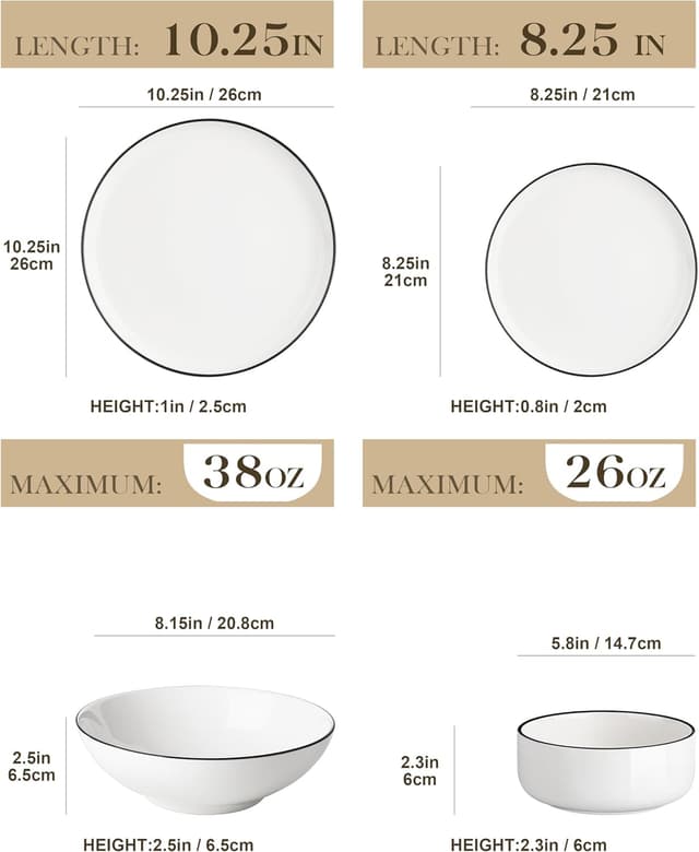 Thumbnail 1 de MALACASA LUNA 24-piece porcelain dinner set