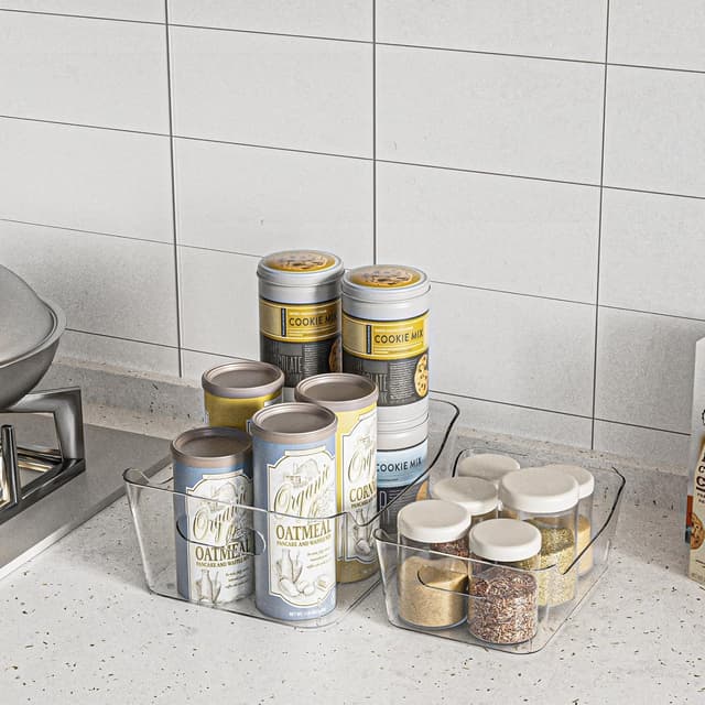 Detalle de Grace Store 4PCS Clear Plastic Storage Organisers