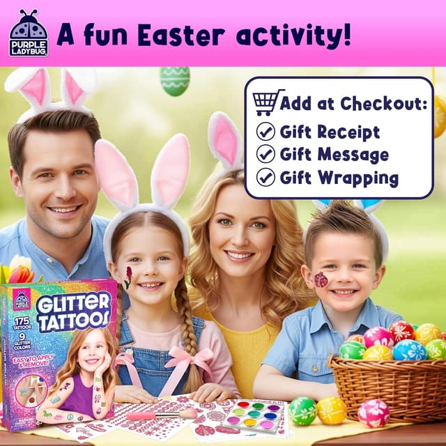 Thumbnail 2 de PURPLE LADYBUG Glitter Tattoo Kit 9 Colours