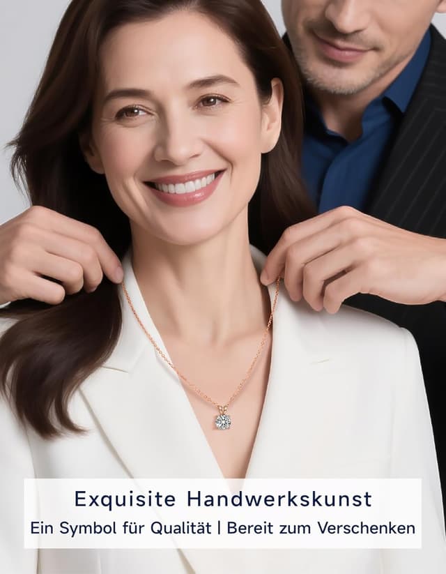 Thumbnail 6 de Moissanite Halskette 1 Karat Solitär