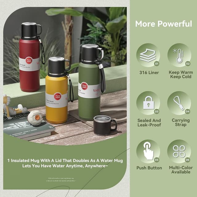 Thumbnail 2 de XUDREZ Thermal Flask 1000ml insulated water bottle 🚰