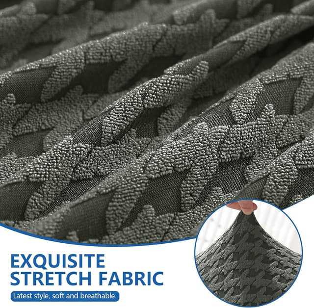 Detalle de YSTELLAA Noël Housse Canapé 2 Places extensible avec accoudoirs, antidérapante et lavable (vert militaire)