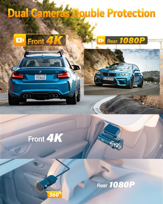 Detalle 2 de IIWEY D2 Pro Dash Cam 4K Front and Rear