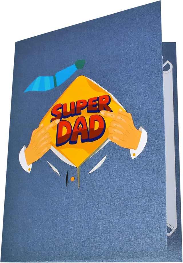 Detalle de MMagic Ants Vatertag Karte „Super Dad“ – 3D Pop-up Glückwunschkarte zum Vatertag