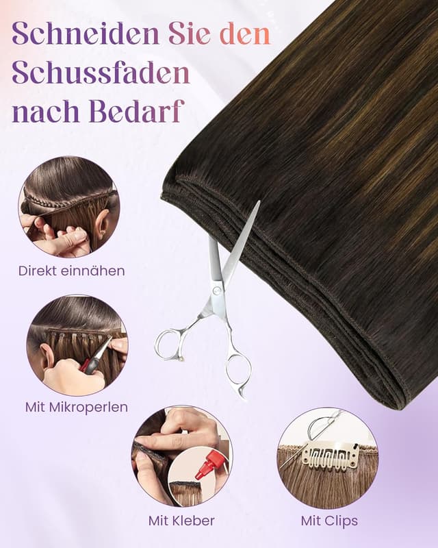 Detalle 2 de LaaVoo Tressen Echthaar Extensions 50 cm