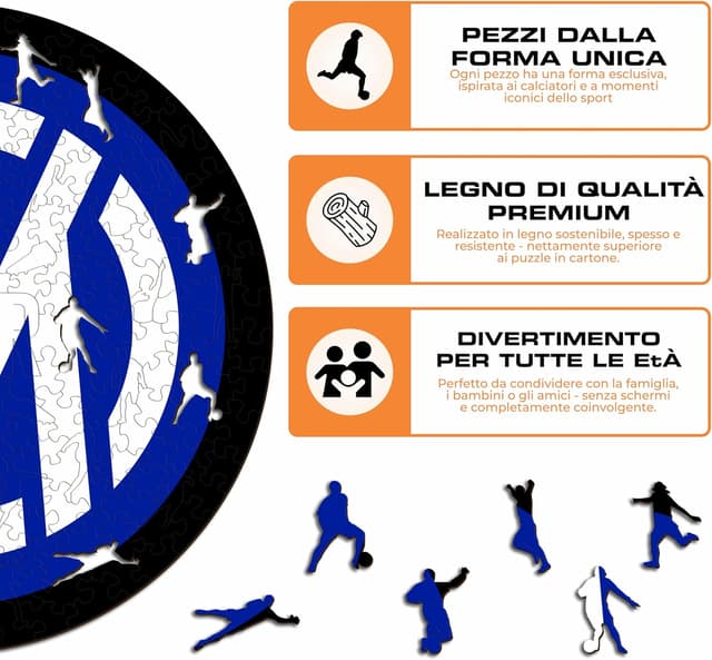 Thumbnail 6 de Iconic Puzzles Inter Logo Prodotto ufficiale – Puzzle di legno sostenibile, taglia L