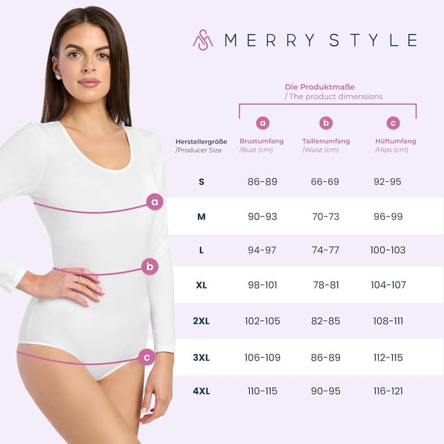 Thumbnail 4 de Merry Style Body Manica Lunga MS-114 cotone