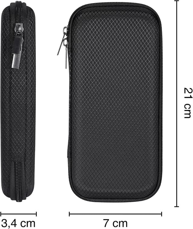 Detalle 2 de FINPAC Federmäppchen aus Hart-EVA (21,5 x 10 x 3,8 cm) – stoßfeste Stiftetasche für Büro, Schule & unterwegs, schwarz, groß