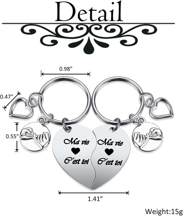 Thumbnail 5 de PiercingJak Porte-clés cœur 36 mm pour couples