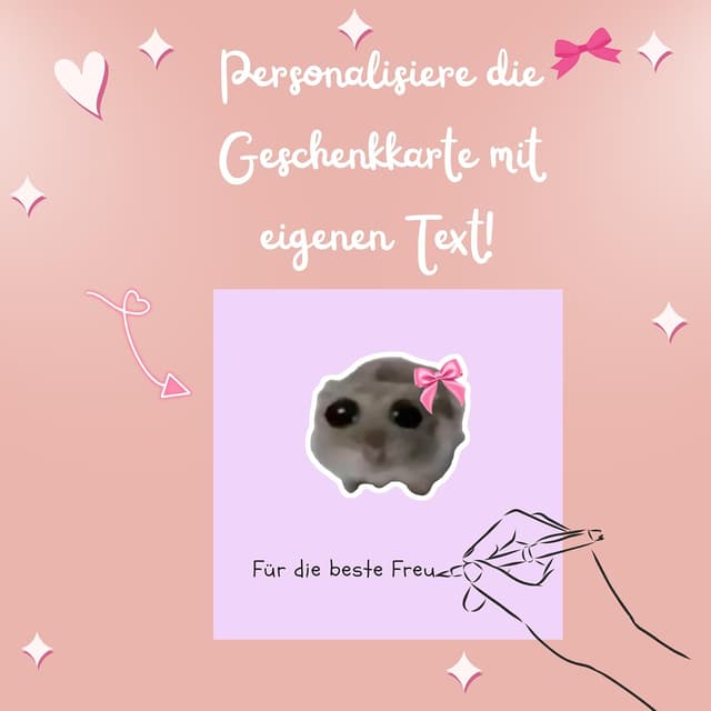 Detalle de VaroVaro SAD HAMSTER Hamsti – lot de 2 porte-clés crochetés, coffret cadeau avec carte (fait main)