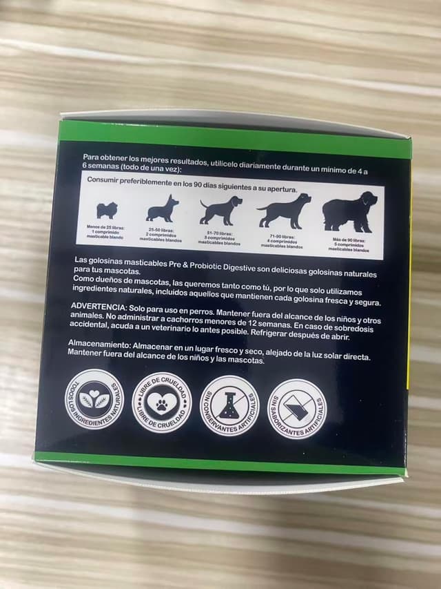 Detalle 2 de Bieyoc Probióticos para perros 120 Chews 🐕