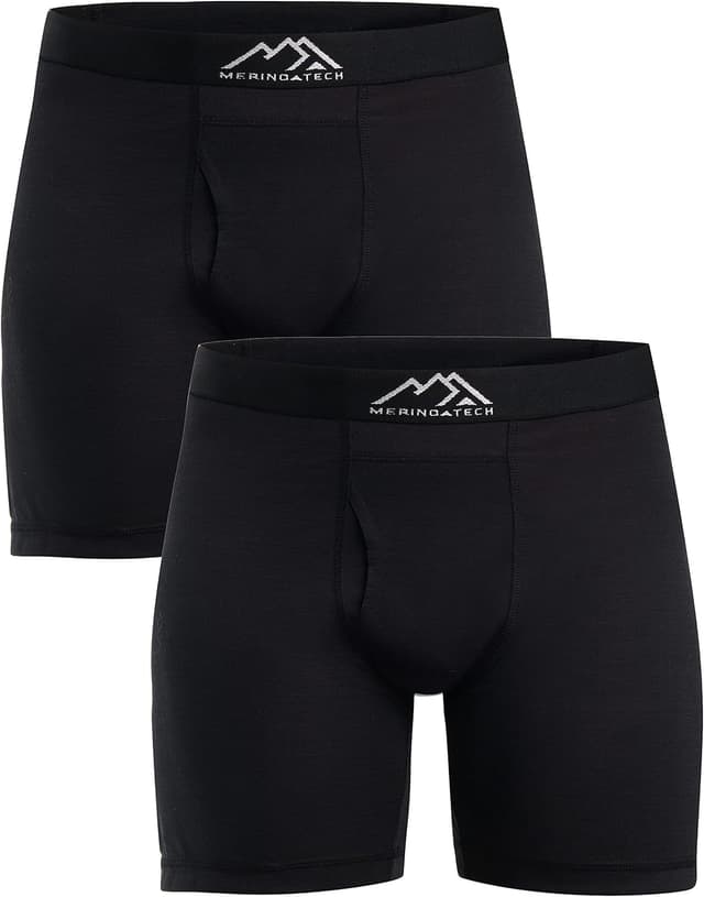 Detalle de Merino.tech 100% Merino Herren-Boxershorts (19,5 Mikron) – atmungsaktiv, geruchsarm und feuchtigkeitsableitend