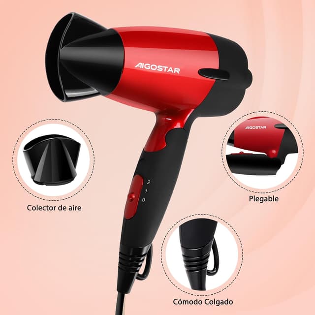 Thumbnail 5 de Aigostar Secador de Pelo 1500W 🌬️ Portátil y Plegable