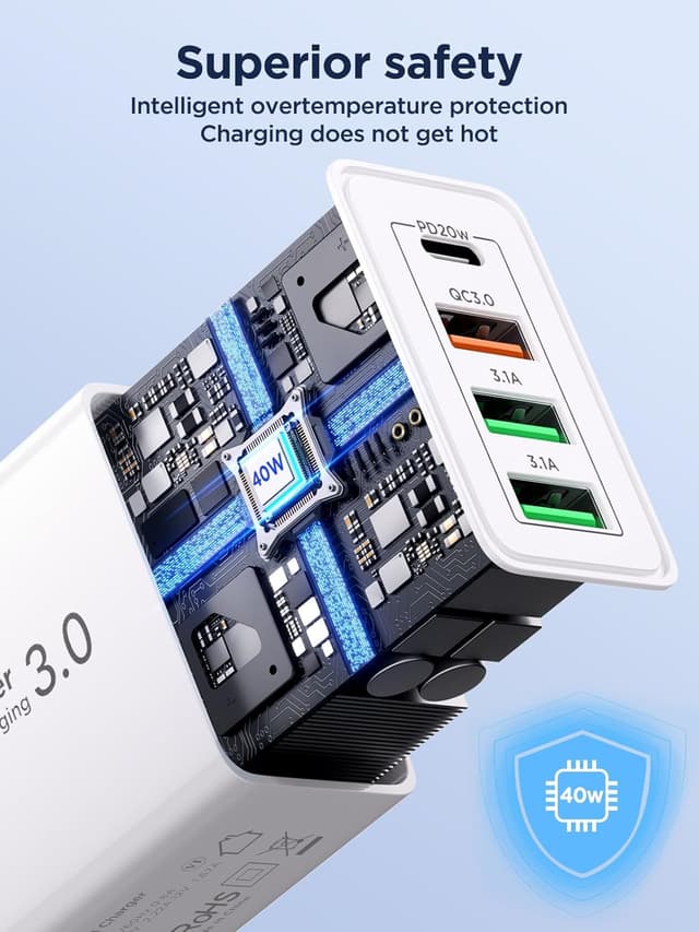 Detalle 2 de 40W USB C charger 2 pack with 4 ports