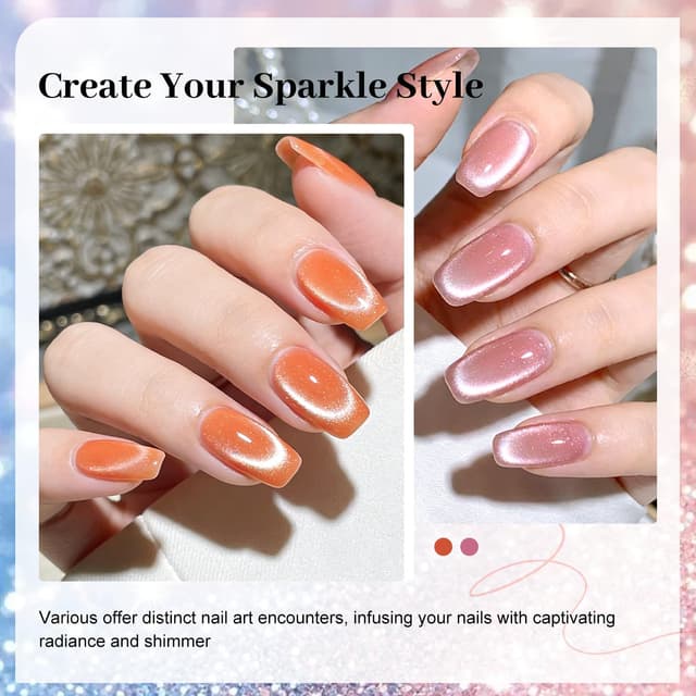 Detalle de Cat Eye Gel set di smalti per unghie con magnete: 10 colori ad effetto occhio di gatto